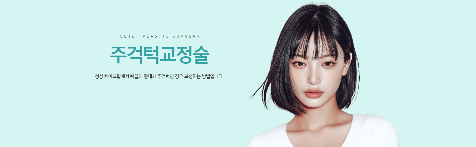 주걱턱 교정술 정상 치아교합에서 턱끝의 형태가 주걱턱인 경우 교정하는 방법입니다