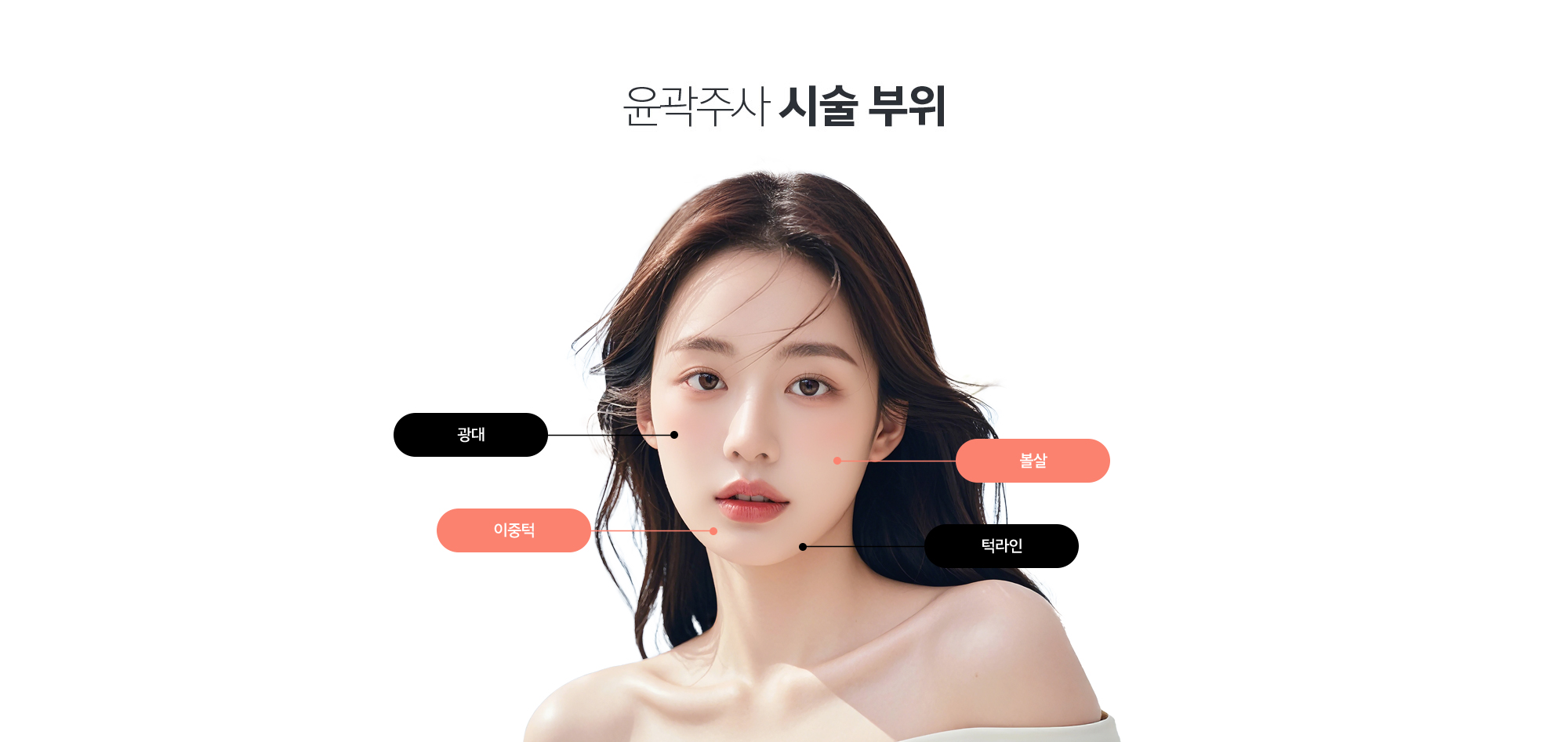 윤곽주사 시술 부위
	볼살
	턱라인
	이중턱
	광대